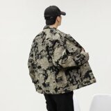 NM01P75罕见贵气感复古画艺术提花潮牌牛仔外套男士春秋季新克，男装夹克，星座218-1（原230）