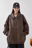 C2003P85秋季新款PU皮纯色嘻哈外套上衣ins美式复古机车风克帅气，男装皮衣，星座218-1（原230）