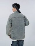 3127-75美式复古徽章做旧工装牛仔夹克男女潮牌宽松情侣bf风机车，男装夹克，星座218-1（原230）