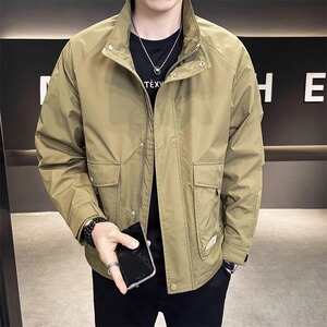 男士外套防水防风双层新款立领帅气工装青年夹克百搭时JK8312P85图片