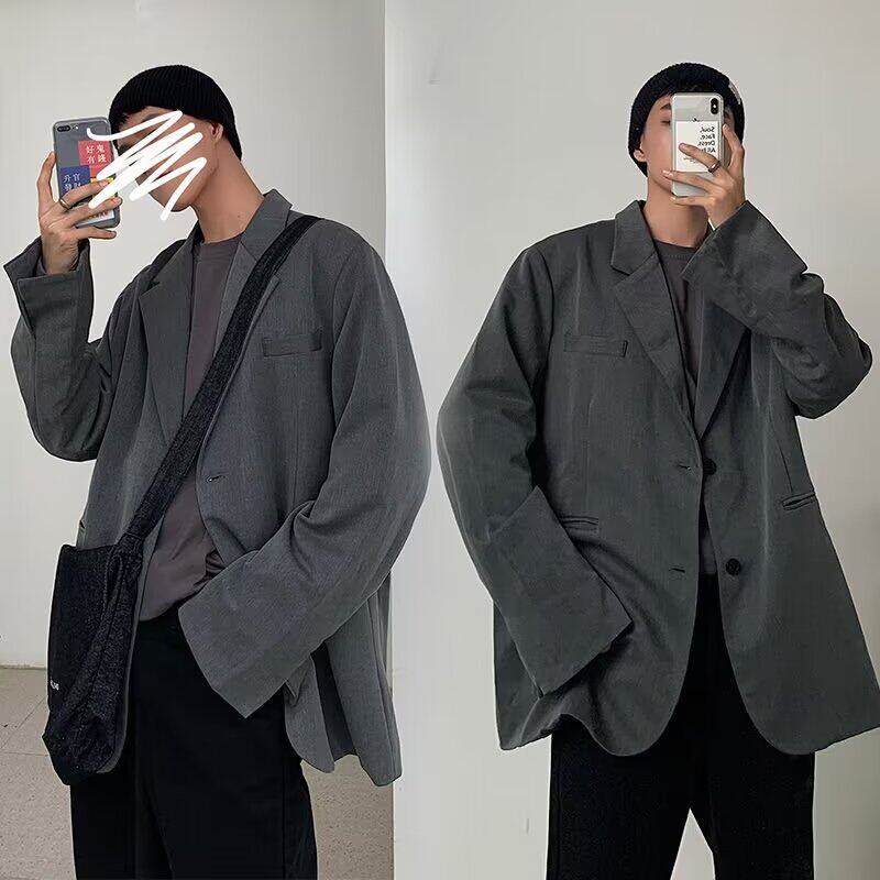 x214P65休闲西服男高级感秋季潮韩版宽松休闲小西装港风帅气百搭,男装西服,星座218-1（原230）