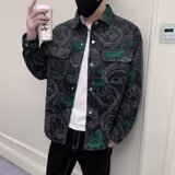 HB332P65翻领标准外穿青春流行ins长袖气质简约潮流男潮印花夹克，男装夹克，星座218-1（原230）