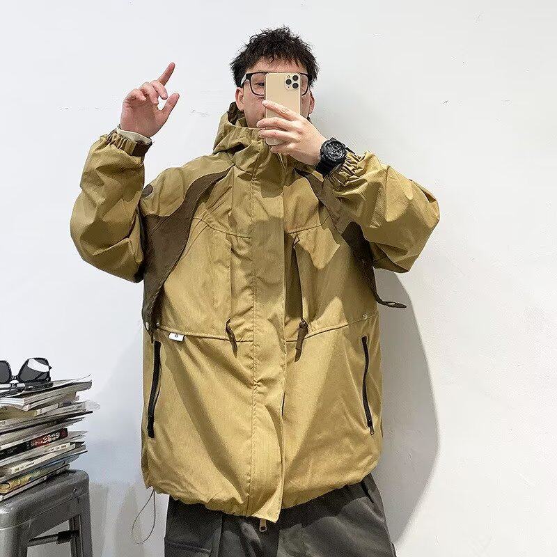 W26P85日系复古户外工装外套露营技能连帽夹克情侣宽松休闲百搭图片