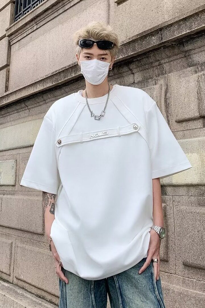 设计解构圆领短袖t恤2024春夏男女休闲简约百搭流宽松半袖G104P35,男装T恤,星座218-1（原230）