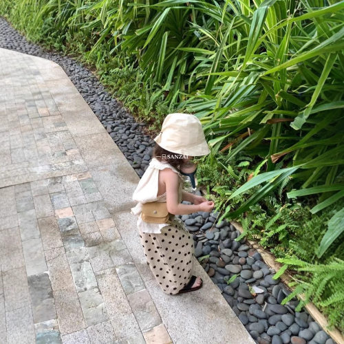 波点休闲裤女童春夏洋气裤子儿童9分裤防蚊裤幼儿园宝宝夏季