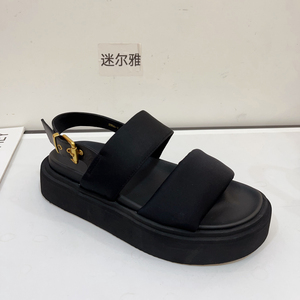 迷尔雅专柜欧货女鞋2024春夏新时尚潮流休闲舒适一字带高级感凉鞋