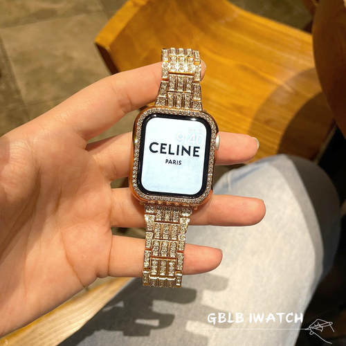 适用watch11手表带金属壳apple