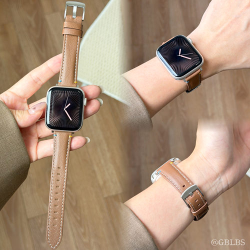 百搭牛皮商务简约iwatchS12表带