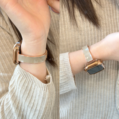 金属手镯滴胶彩色iwatchSE表带女
