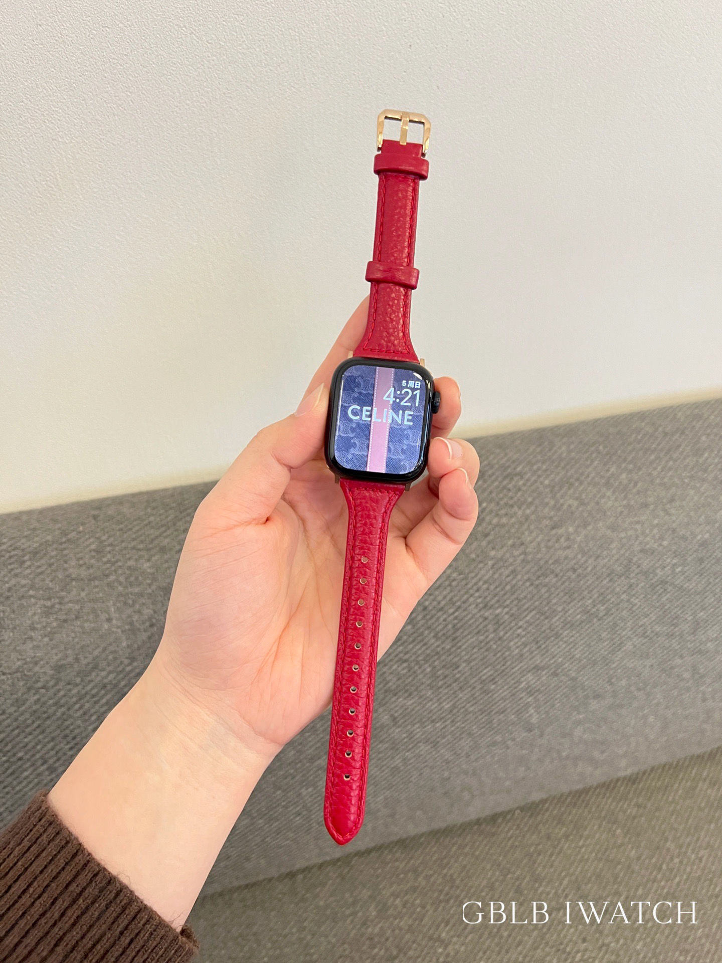 荔枝小蛮腰真皮表带适用watchS10