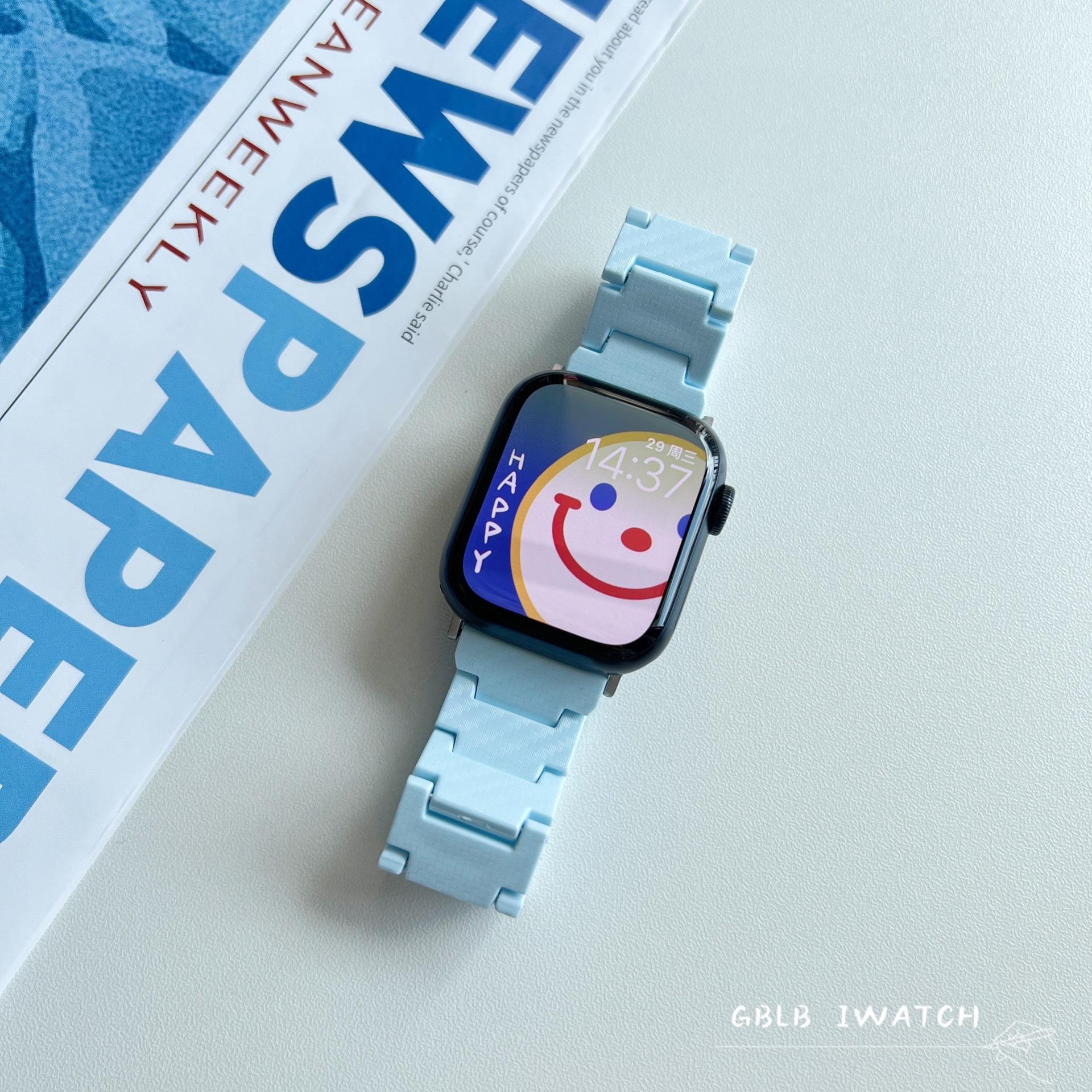 适用watch10表带碳纤维纹46mm42m