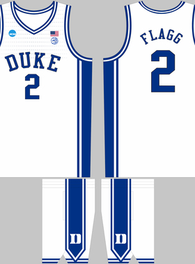 NCAA杜克大学篮球服定制弗拉格2号球衣魔仙哥麦凯恩0号球衣定制