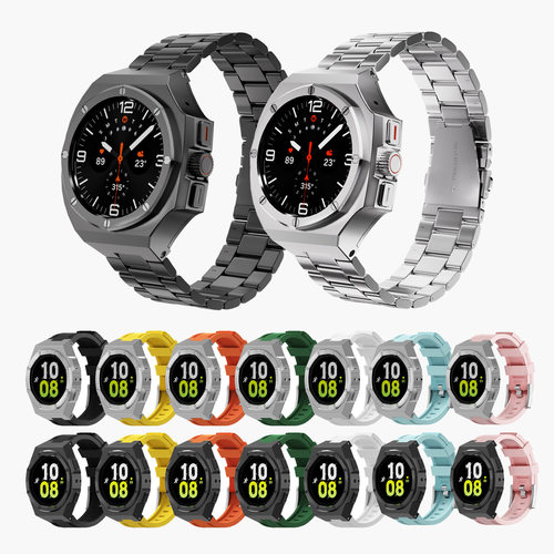 华力美改装壳适用于三星ultra 47mm 7代40mm 44mm金属保护壳+表带