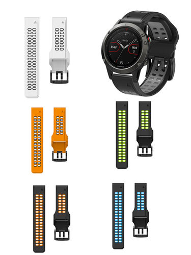 佳明fenix7X fenix6Xpro fenix5X双色硅胶智能手表泰铁时快拆表带