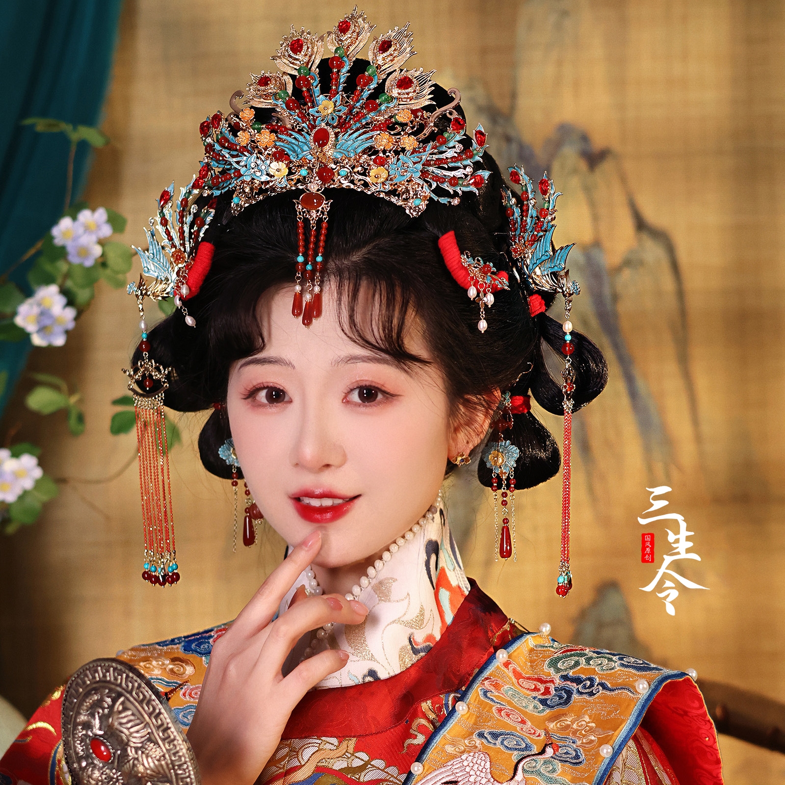 三生令婚嫁发冠原创设计手工制作