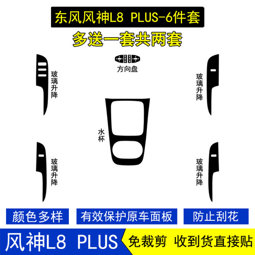 适用于26款东风风神L8PLUS星空内饰贴膜玻璃升降水杯保护贴纸改装