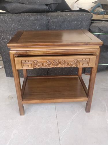 老榆木边几带抽屉实木条几中式客厅简约茶桌原木花架鱼缸盆景桌子