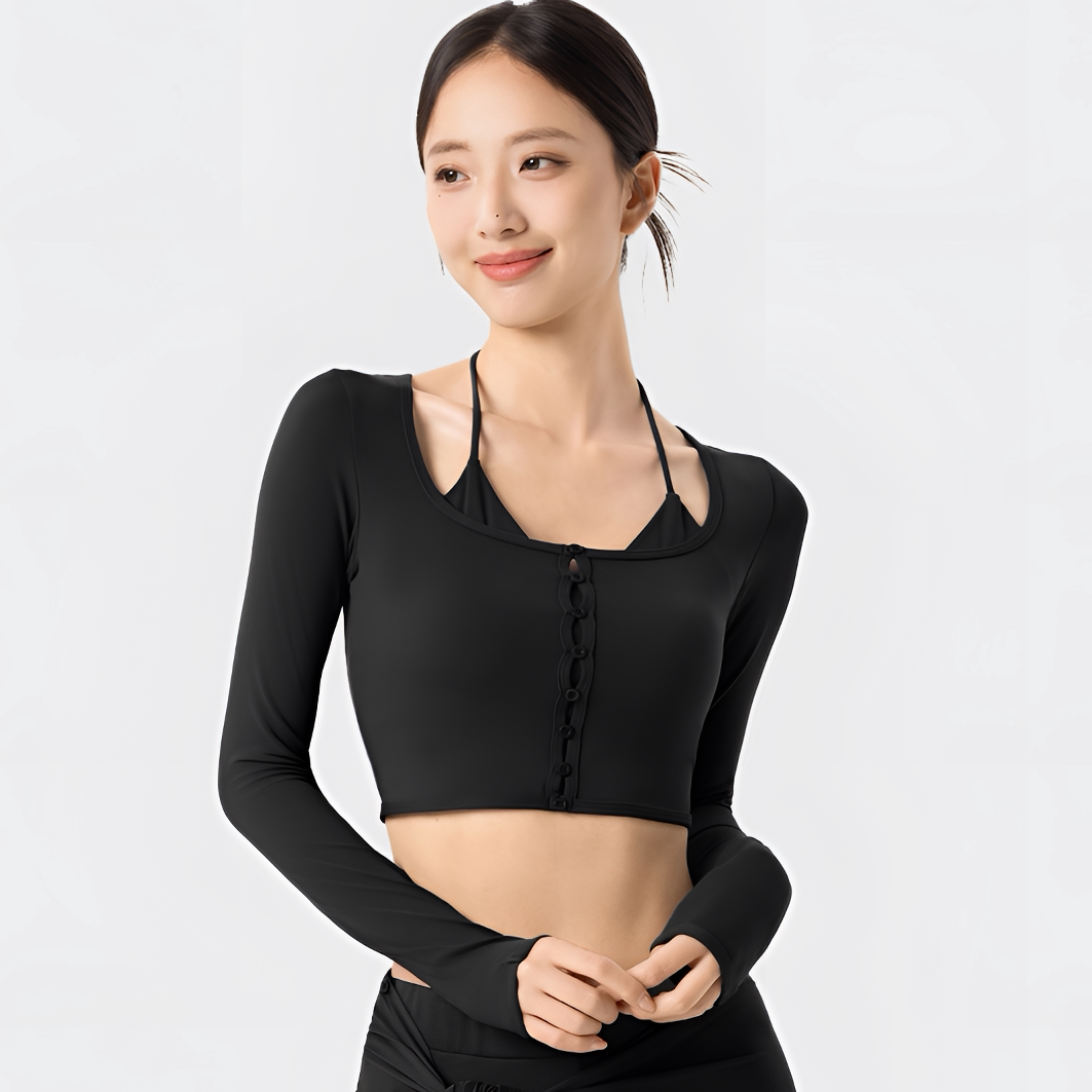 秋冬款长袖瑜伽服女普拉提上衣