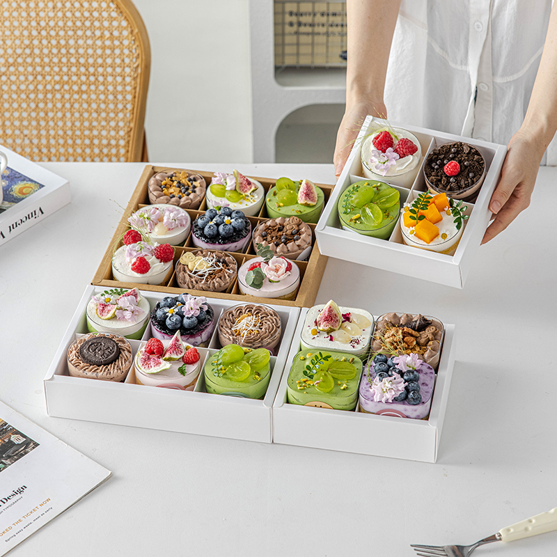 九粒六粒四粒透明慕斯蛋糕打包盒手提甜品烘焙加厚外带不易变形