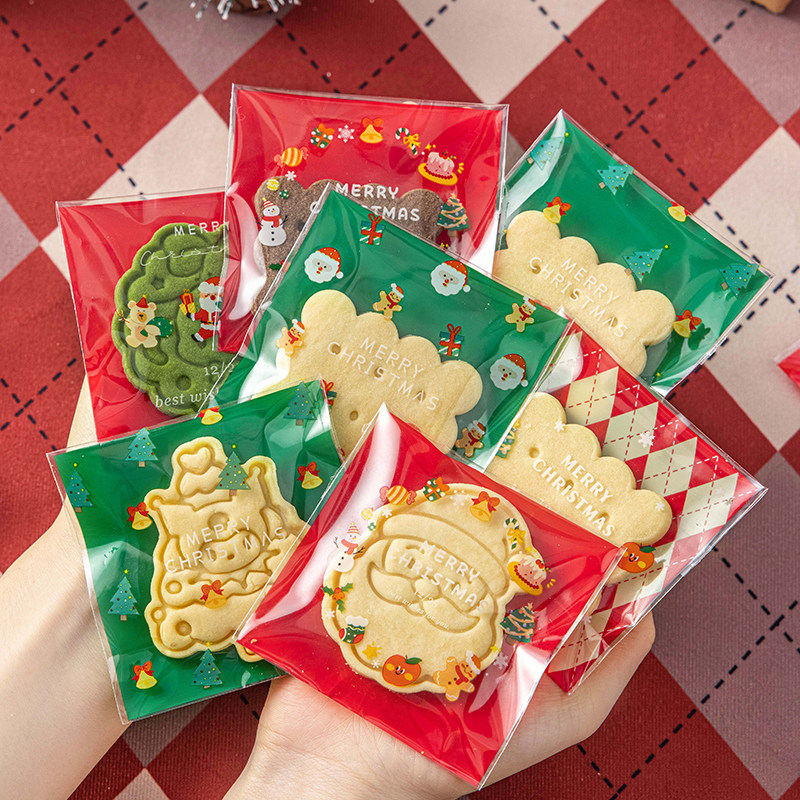 烘焙饼干雪花酥自封粘包装袋子曲奇牛轧糖果独立透明加厚密封食品