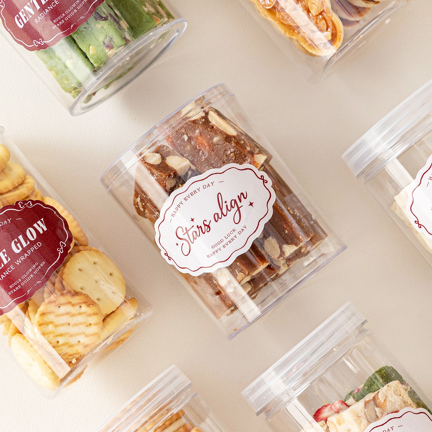 饼干罐子空包装盒雪花酥袋烘焙曲奇糖果食品密封牛轧储存收纳贴纸