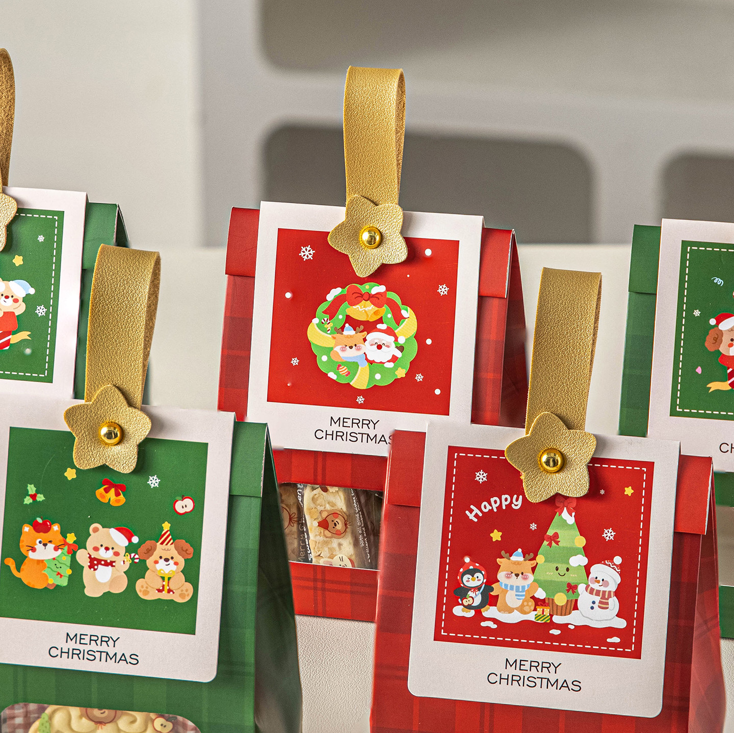 圣诞节雪花酥包装袋饼干机封曲奇糖霜果袋子独立小自封烘焙礼品盒