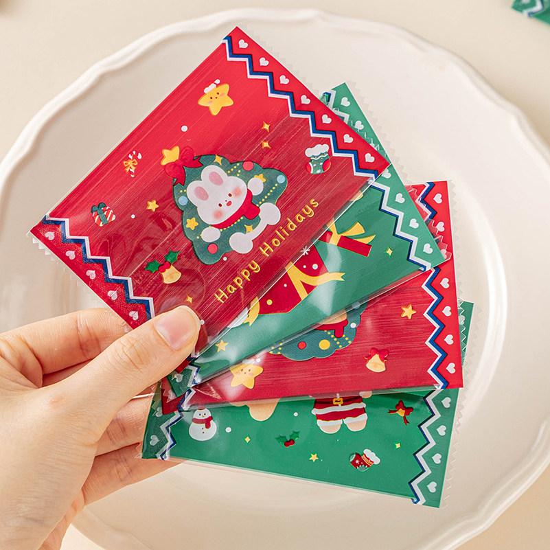 雪花酥饼干单独立小包装袋子机封口圣诞烘焙饼干牛轧糖果曲奇打包