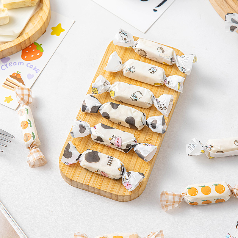 手工牛轧糖包装纸食品糖果糯米纸太妃糖烘焙创意可爱动物糖纸家用