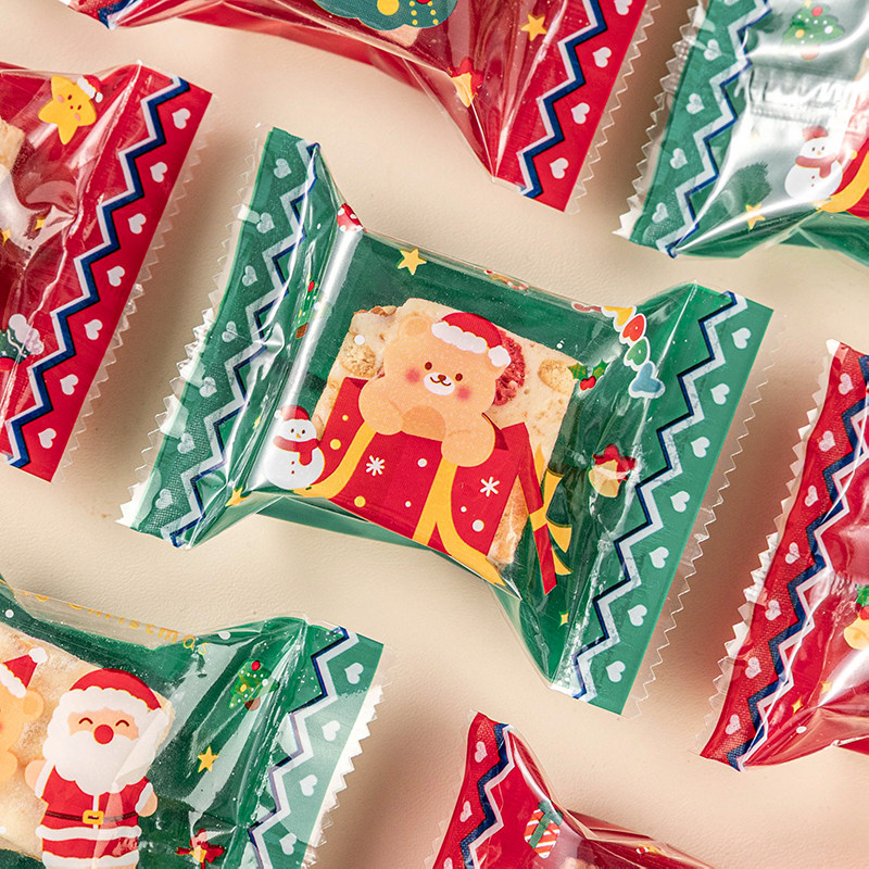 圣诞节雪花酥机封口包装袋单独立小烘焙饼干牛轧糖果曲奇打包袋子