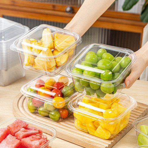 一次性水果打包盒带盖食品级透明塑料外卖带高档果切盒家用商野餐