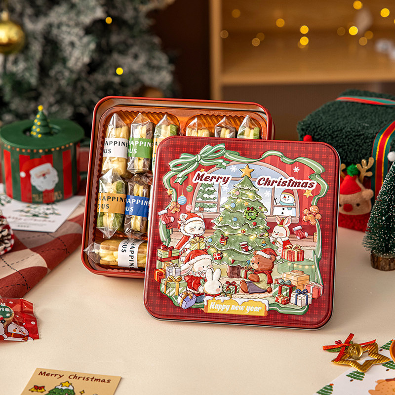 方形马口铁包装盒子圣诞