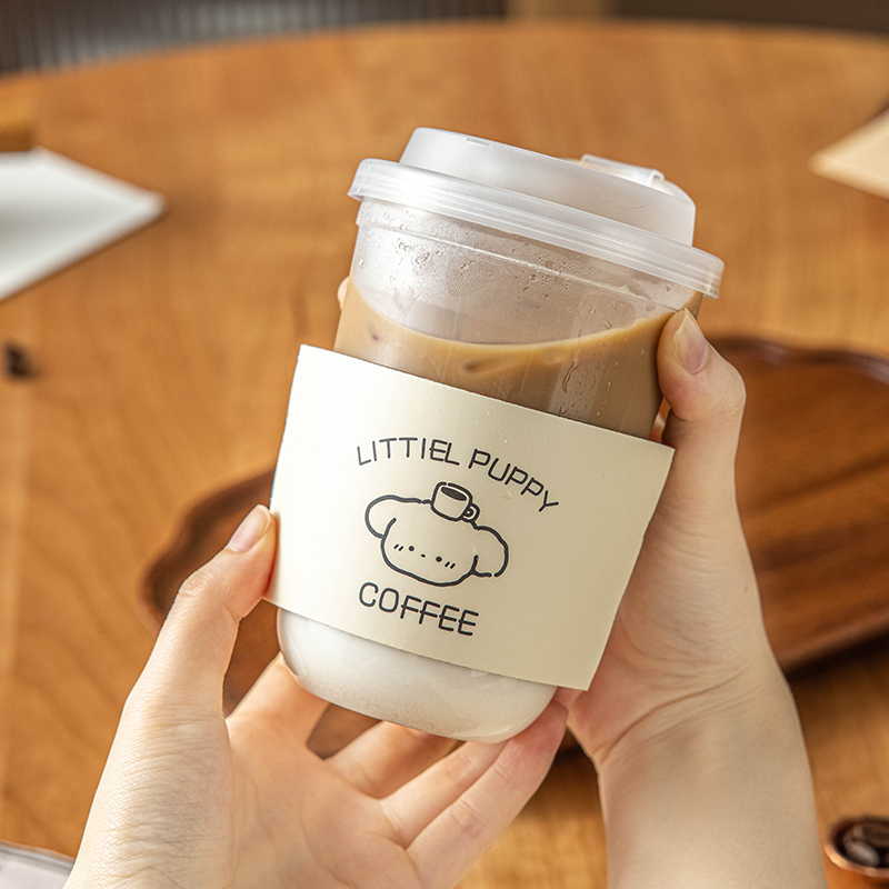 一次性咖啡杯子带盖奶茶即弃的耐高温加厚食品级塑料瓶果汁专用家