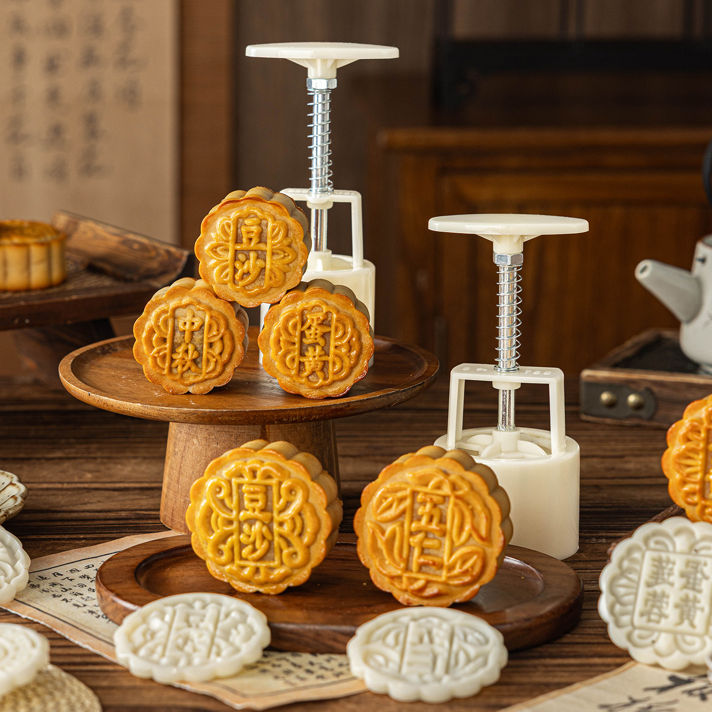 2026新款月饼模具手压式家用75克100g食品级传统流心冰皮广式中秋