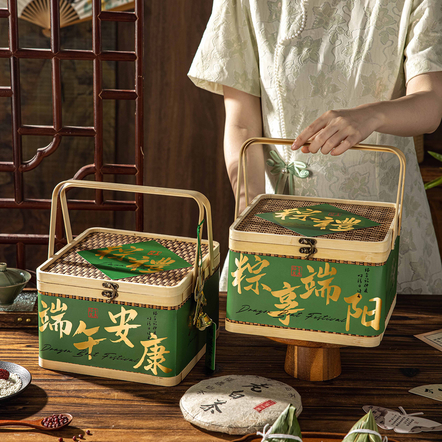 粽子礼品盒空端午节竹篮包装外打包袋手提号咸鸭蛋档创意2026新款