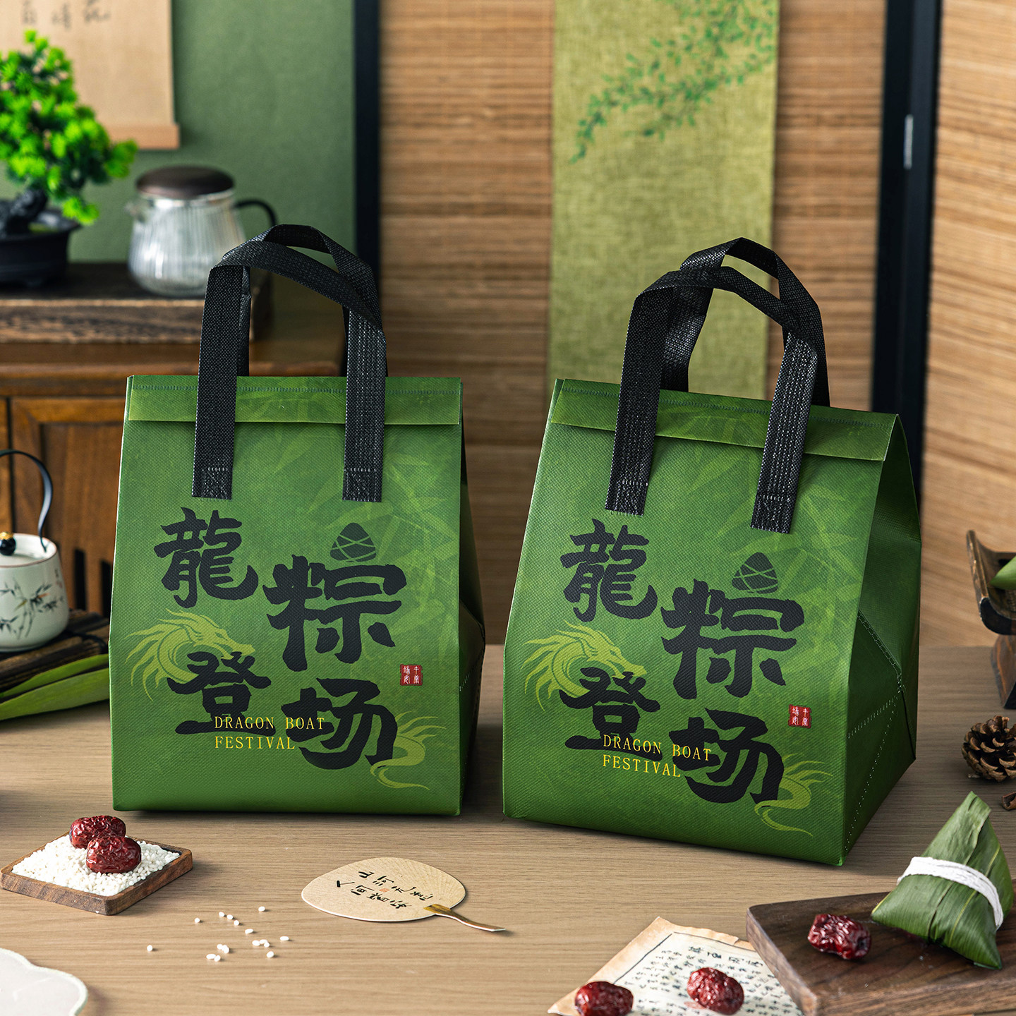 粽子保温袋冷藏包冻外卖专用铝箔无纺布可重复使用魔术贴封口端午