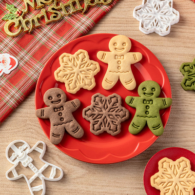 圣诞节饼干模具糖霜曲奇姜饼人diy按压式卡通黄油饼干烘焙家商用