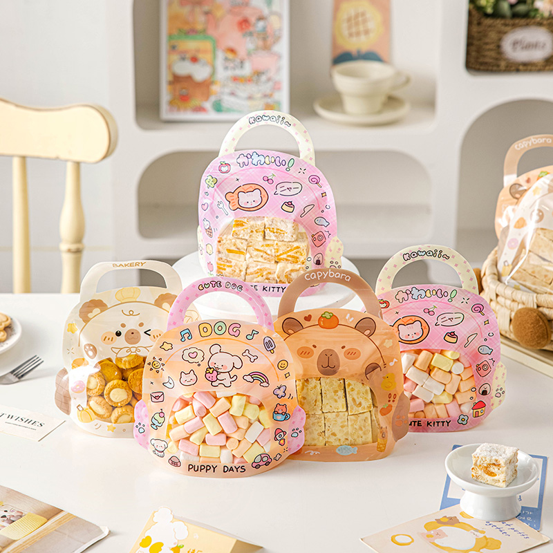 食品级雪花酥糖果烘焙透明包装袋子塑料礼品打包袋手提伴手礼物