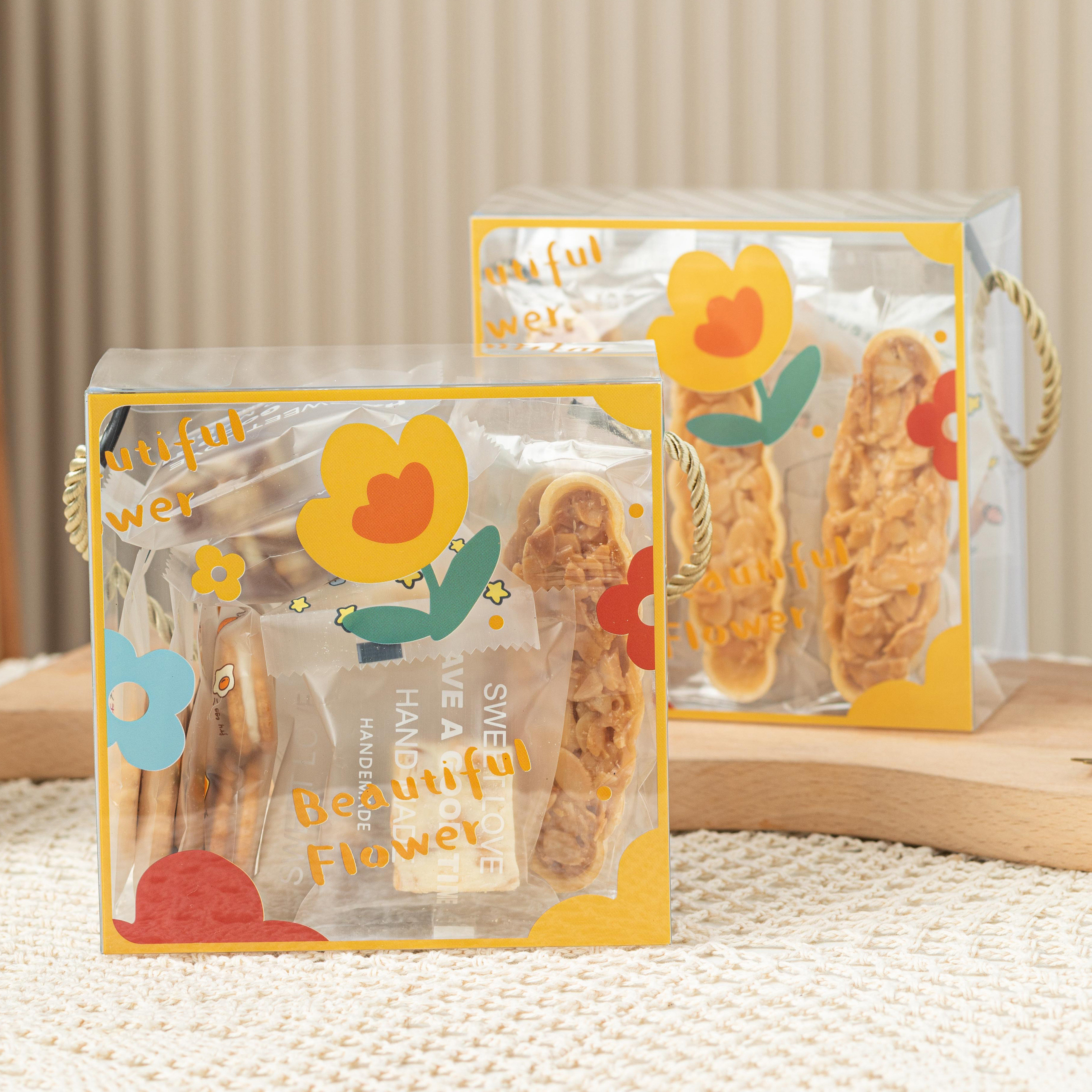 糯米船小清新烘焙甜品手提包装盒