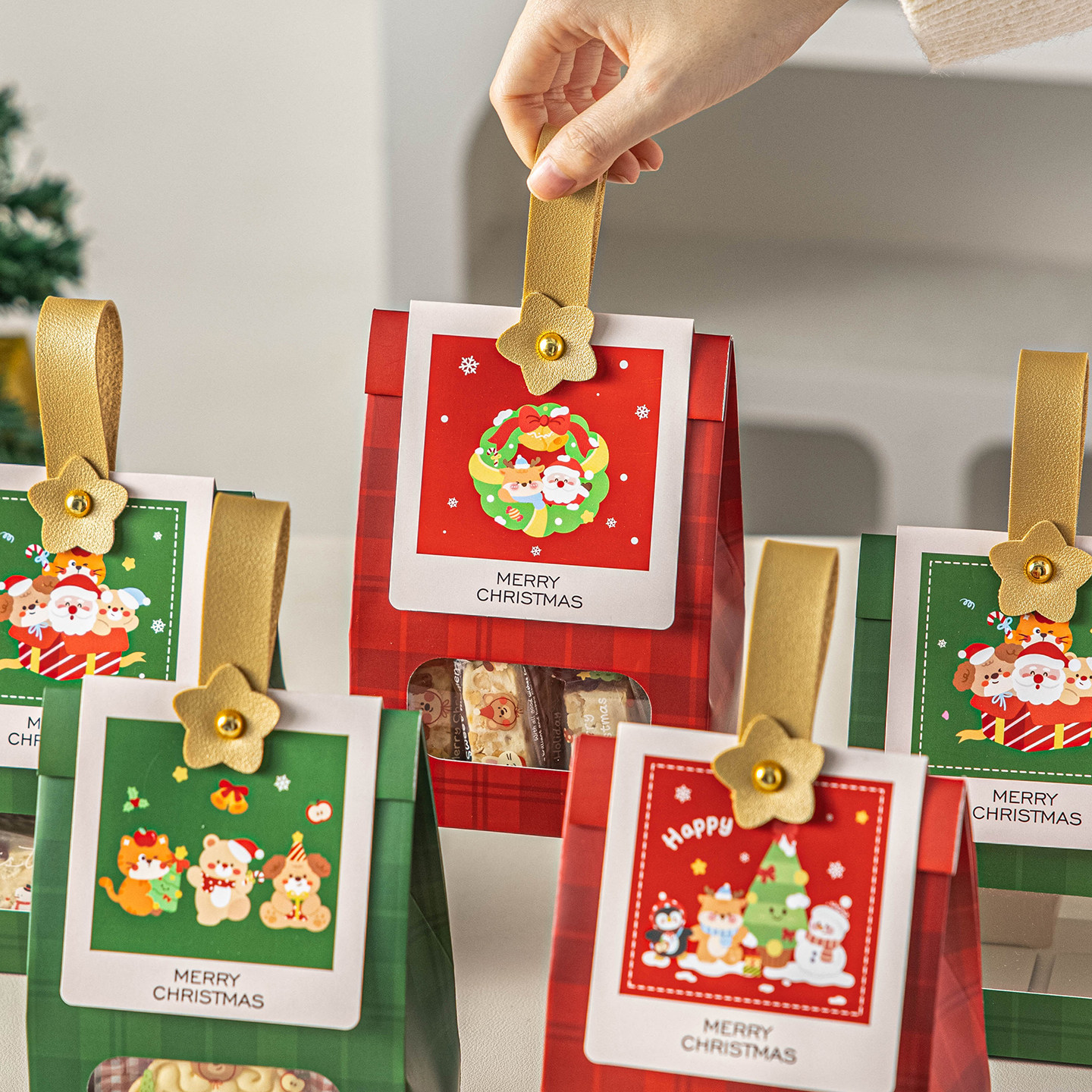 圣诞节雪花酥包装袋饼干机封曲奇糖霜果袋子独立小自封烘焙礼品盒