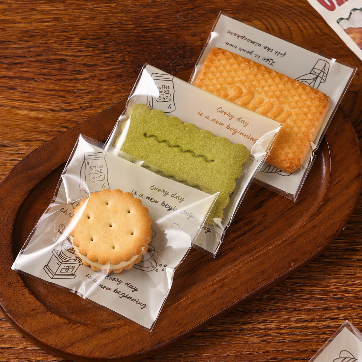 饼干自制封口袋雪花酥手工烘焙曲奇小包装袋子独立透明自粘食品级