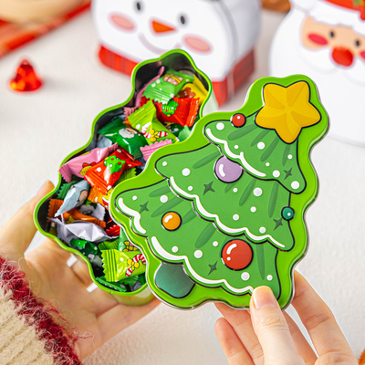 圣诞异形铁罐平安夜礼品盒曲奇饼干糖果食品礼物盒送人实用级烘焙