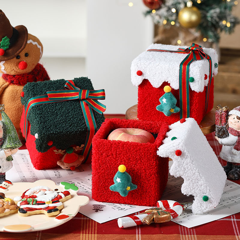 圣诞节绒布礼品袋子平安夜苹果礼盒手提伴手礼物包装2025新款糖果