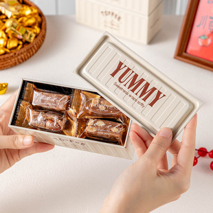 太妃糖铁罐空新年礼盒子牛轧糖果饼干雪花酥烘焙零食密封包装马年