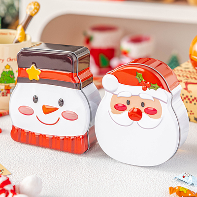 圣诞异形铁罐平安夜礼品盒曲奇饼干糖果食品礼物盒送人实用级烘焙