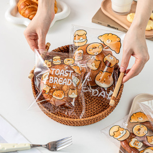 面包包装 袋吐司欧包贝果康甜甜圈透明自封袋一次性烘焙小打包盒子