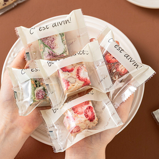 雪花酥单独立小包装袋子烘焙曲奇饼干牛轧糖果食品级加厚机封口