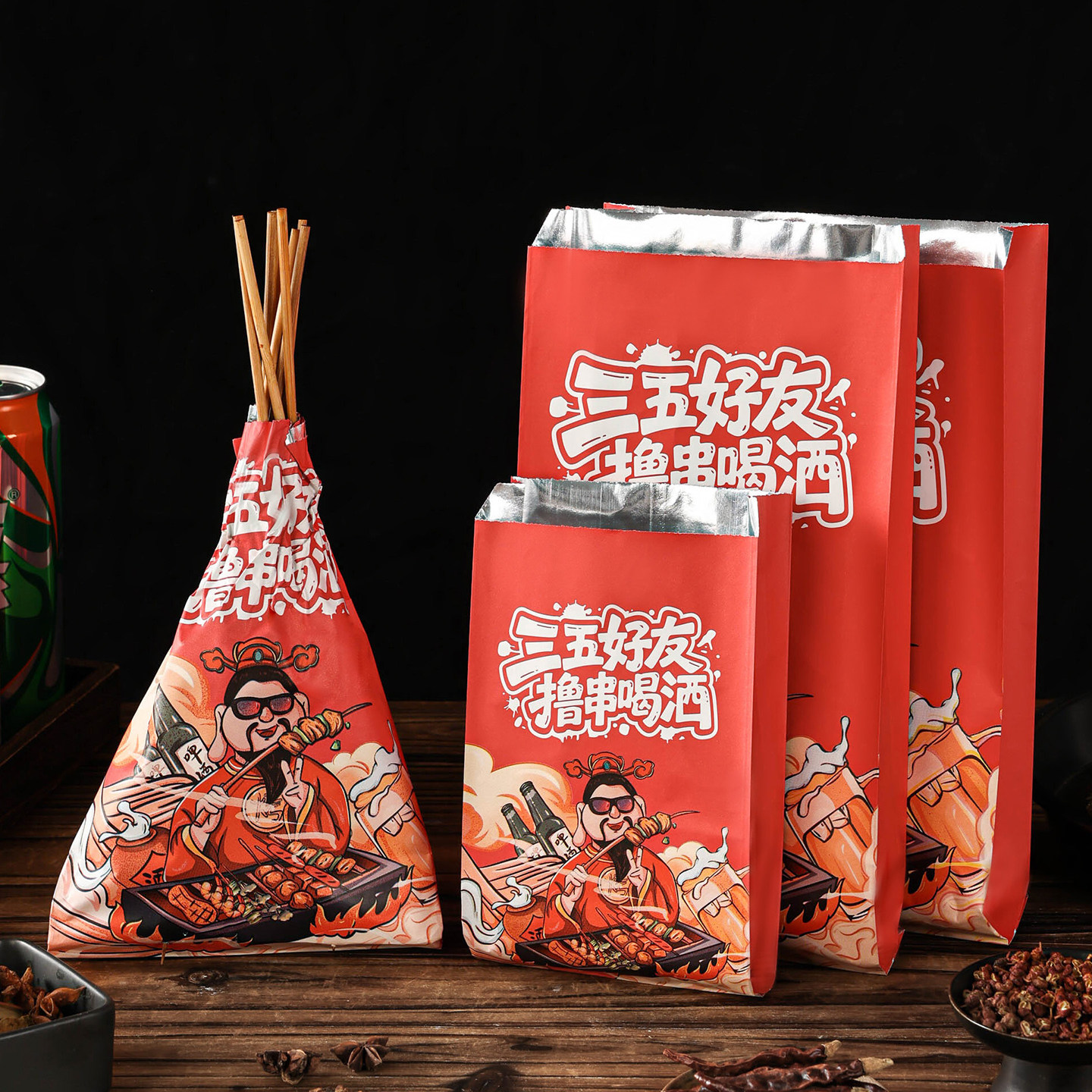 烧烤打包袋外卖餐饮商用锡纸保温食品级批发一次性包装串串防漏油