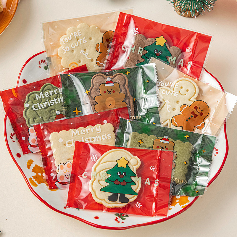 圣诞饼干雪花酥包装袋机封口单独立小烘焙牛轧糖果曲奇打包袋子