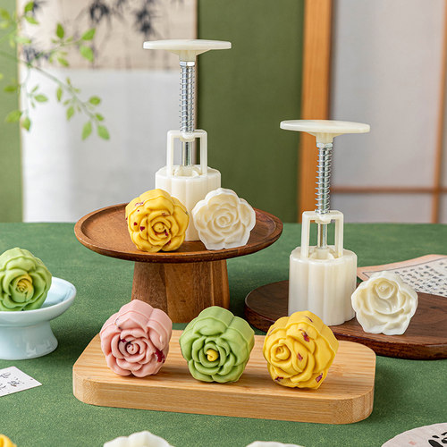 模具套装手工玫瑰花月饼模具DIY烘焙压花模具花朵造型制作工具