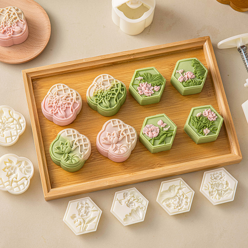 中秋月饼专用模具2025新款中式荷花模型绿豆糕家用自制辅食造型